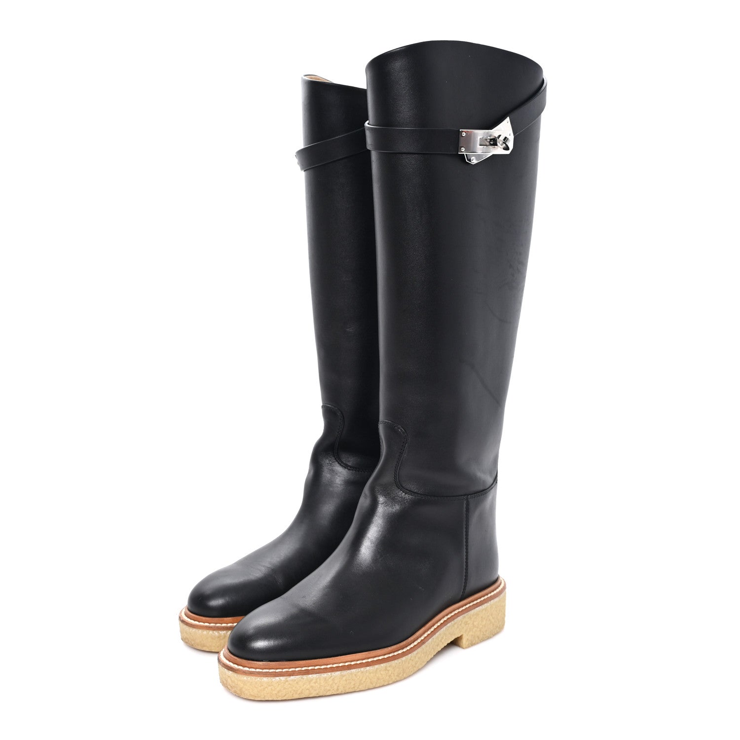 Hermes Calfskin Honey Boots 35 Black 4 of 9