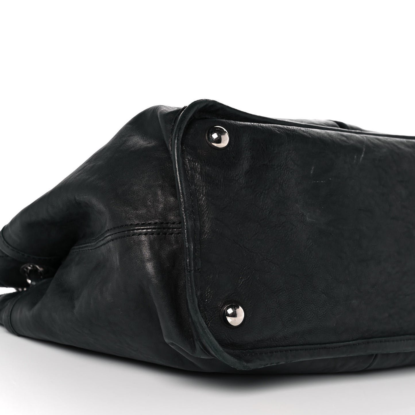 Washed Lambskin Natural Beauty Tote Black