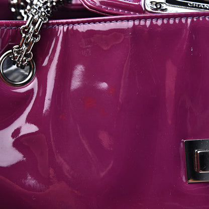 Chanel Patent Mademoiselle Lock Large Shopper Tote Purple 8 of 16