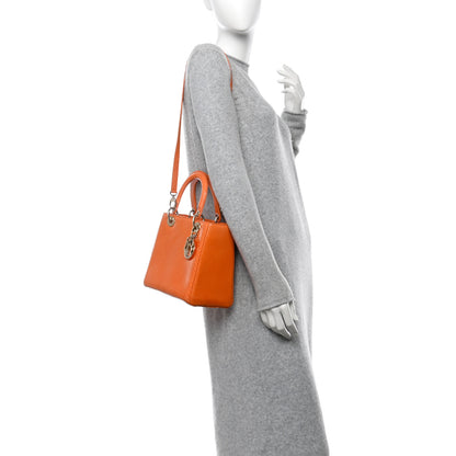 Christian Dior Snakeskin Medium Lady Dior Orange 2 of 10