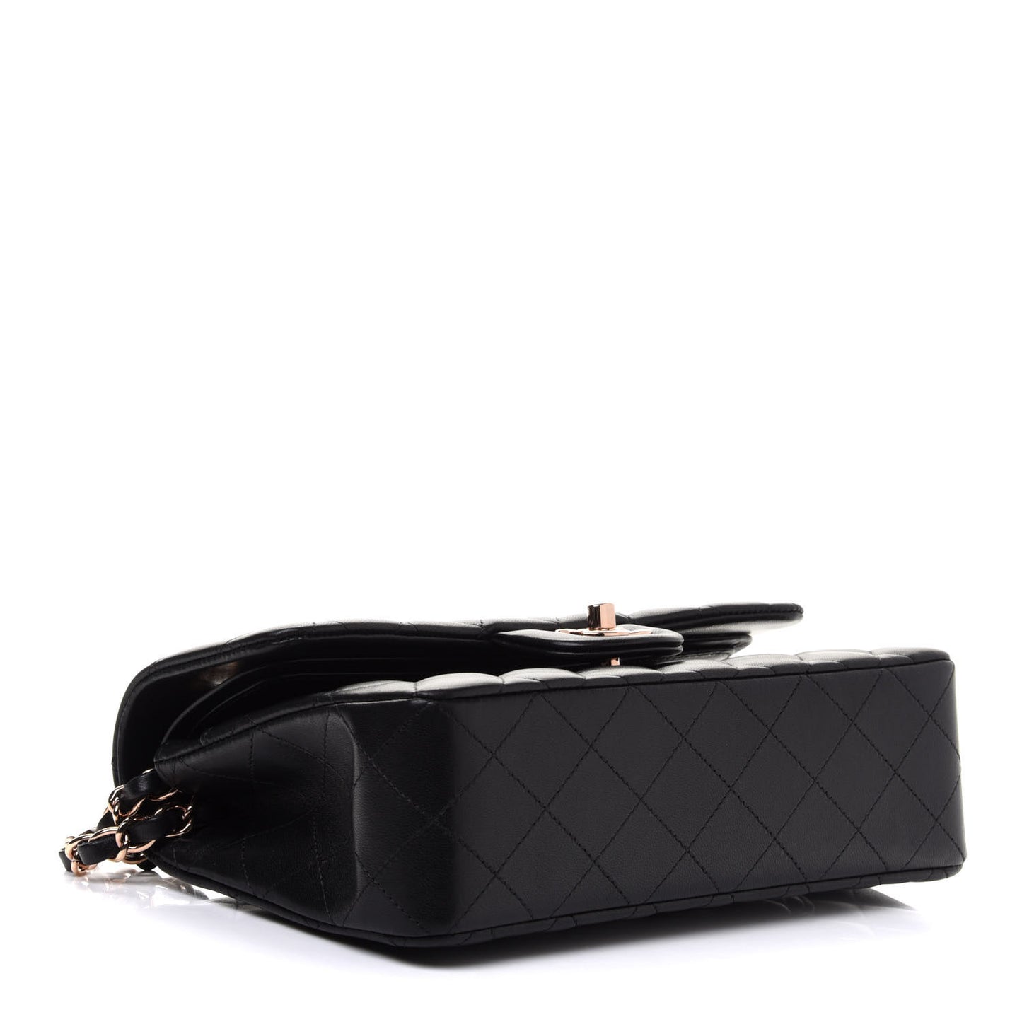 Lambskin Quilted Small Double Flap Black