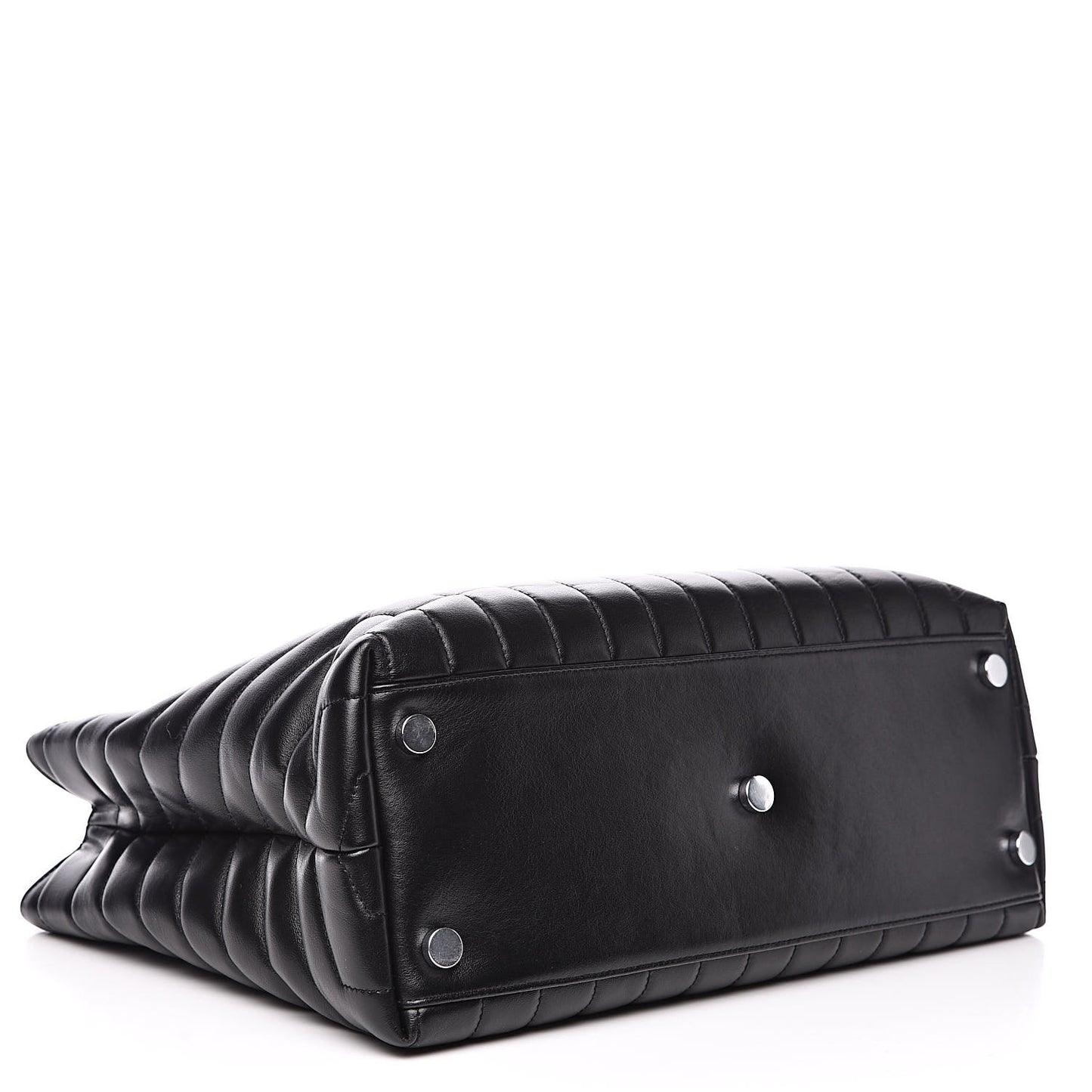 Calfskin Y Quilted Monogram Large Loulou Shopper Black