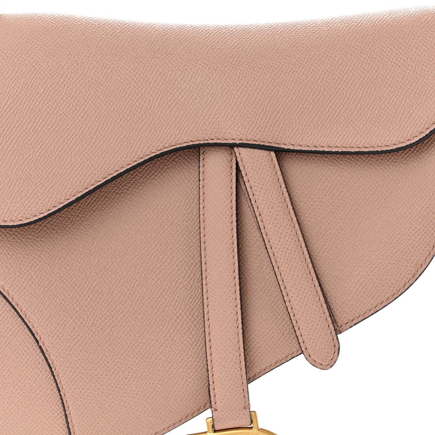 Grained Calfskin Saddle Bag Pink