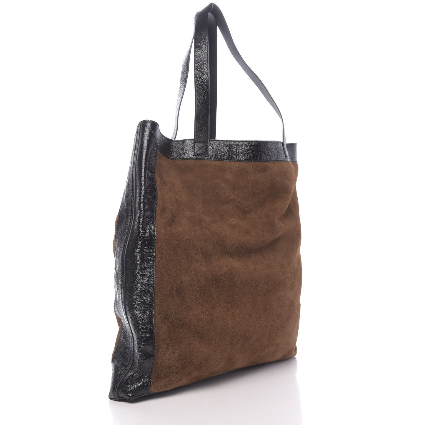 Suede Large Ophidia Vertical Shopping Tote Chestnut
