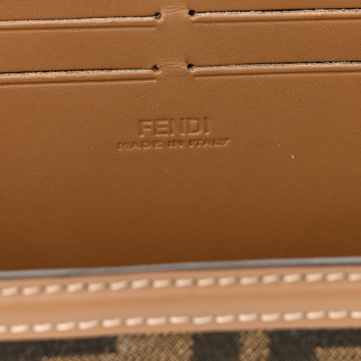 Fendi Recycled Fabric Jacquard Vitello King FF 1974 Baguette Soft Trunk Tobacco Moro Sand 6 of 10