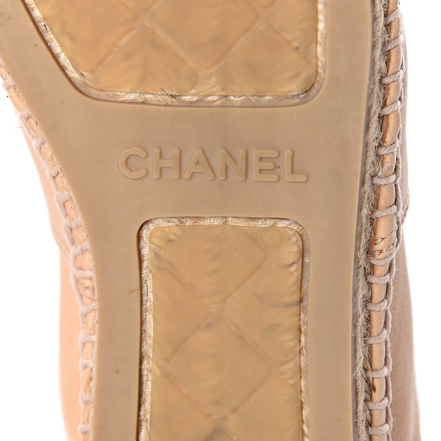 Lambskin CC Espadrilles 37 Beige Black