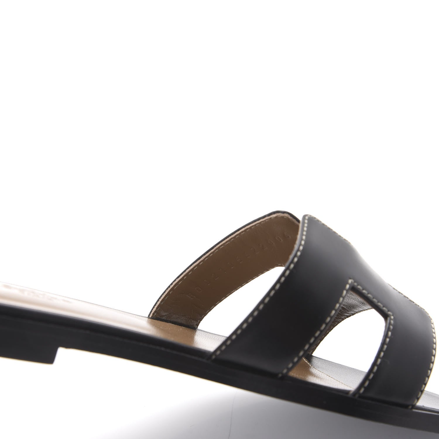 Hermes Box Calfskin Oran Sandals 36 Black 8 of 9