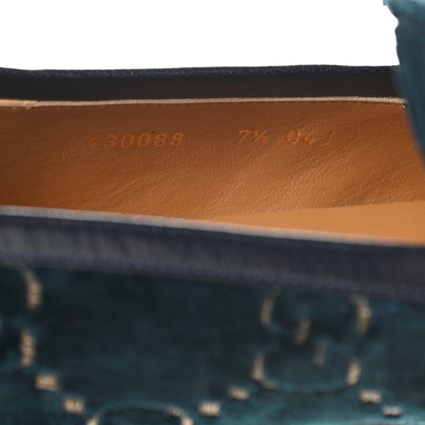 Velvet GG Monogram Horsebit Mens Jordaan Loafers 7.5 Blue Beige