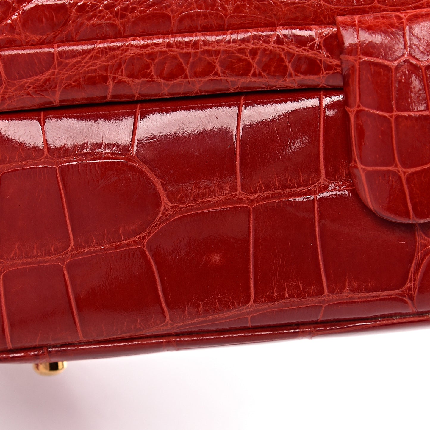Crocodile Crystal Evening Bag Red