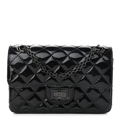 Chanel Patent Calfskin Quilted 2.55 Reissue Mini Flap So Black 1 of 11