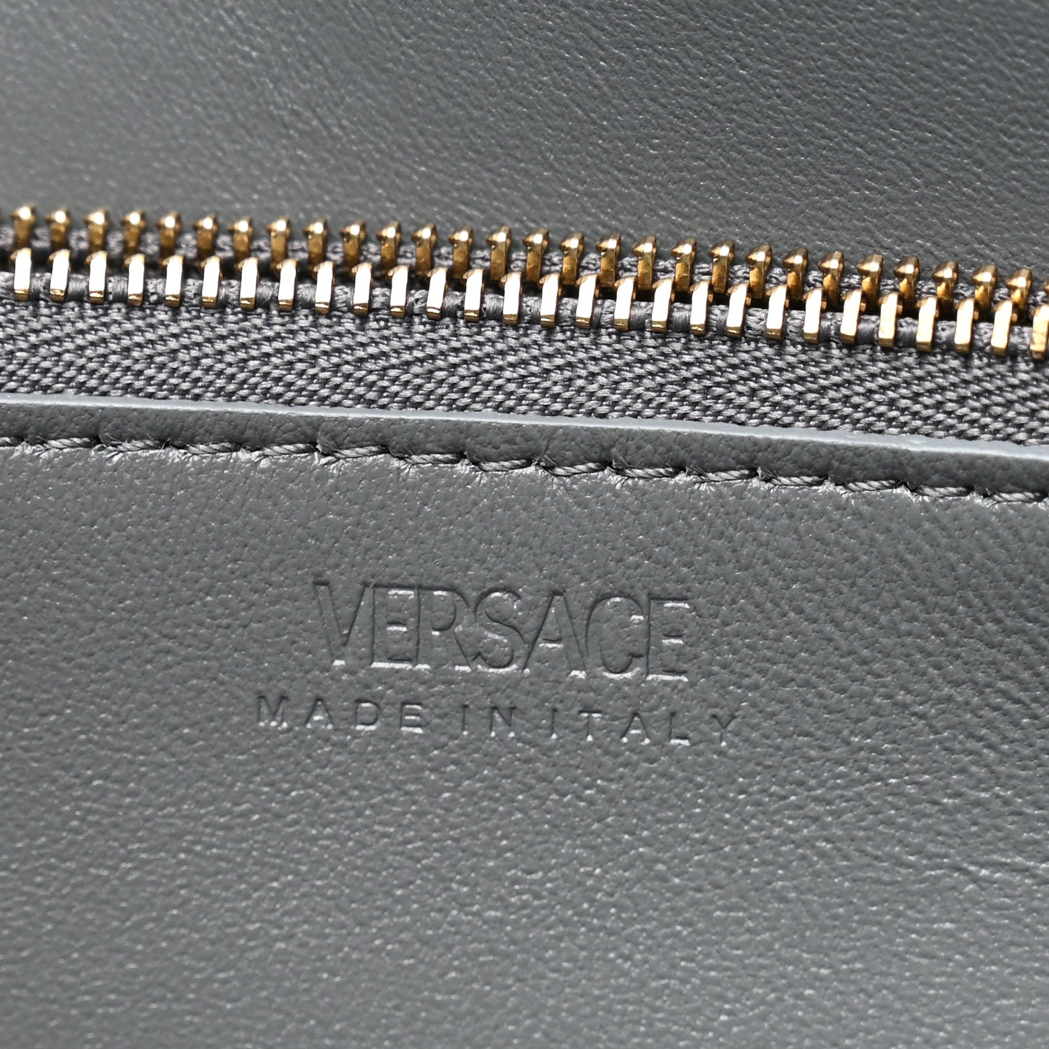 Versace Calfskin Crocodile Embossed Large Greca Goddess Bag Charcoal 6 of 10