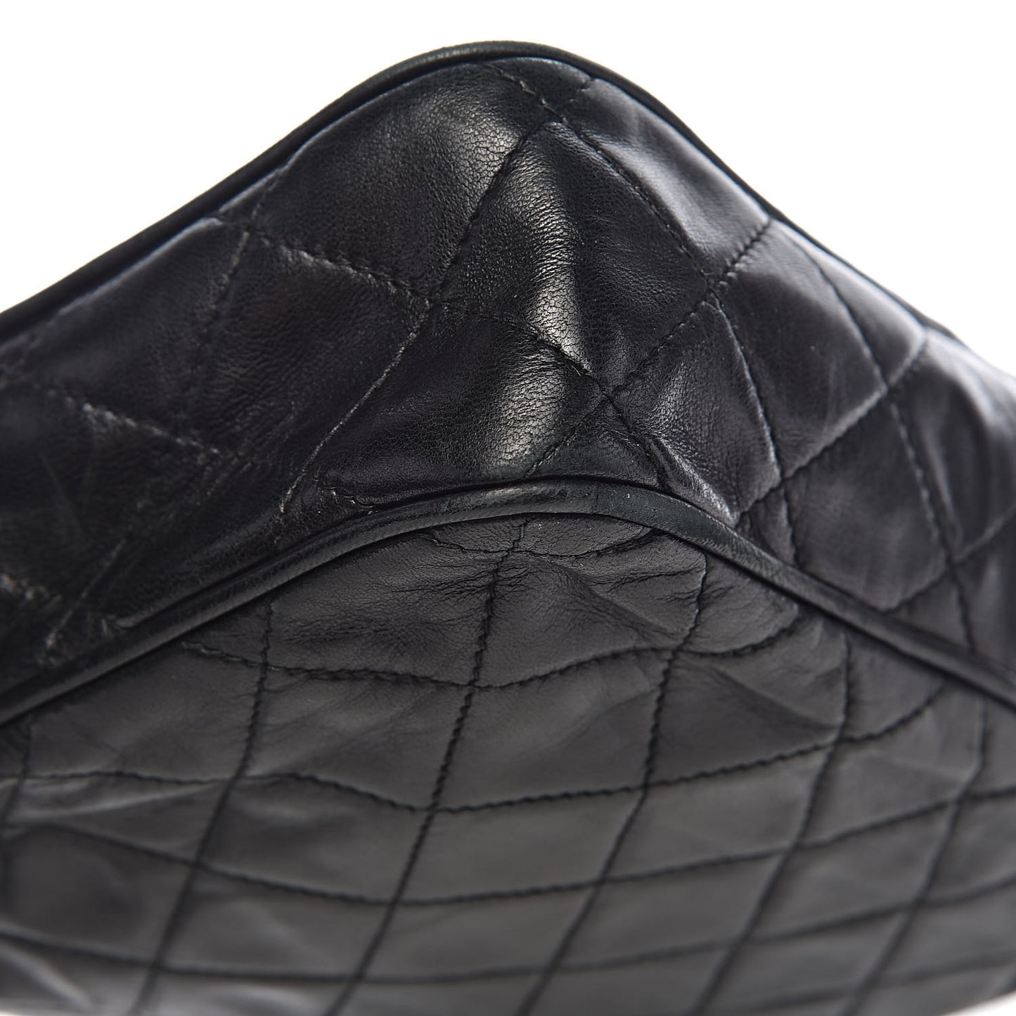 Lambskin Quilted CC Tassel Camera Case Black