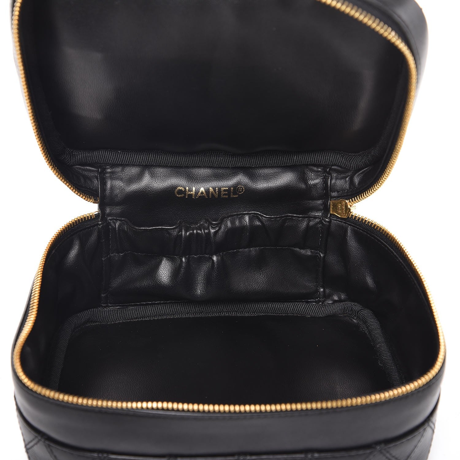 Chanel Lambskin Quilted Vanity Cosmetic Case Black 5 of 8