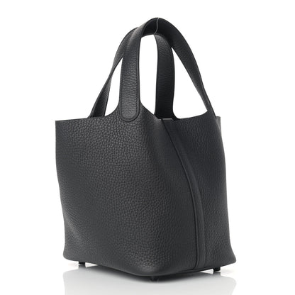 Hermes Taurillon Clemence Picotin Lock 18 PM Black 3 of 9