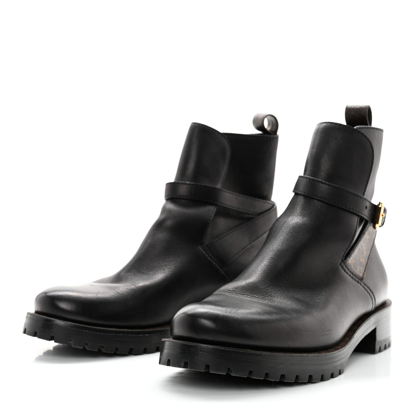 Calfskin Monogram Discovery Flat Ankle Boots 38 Black