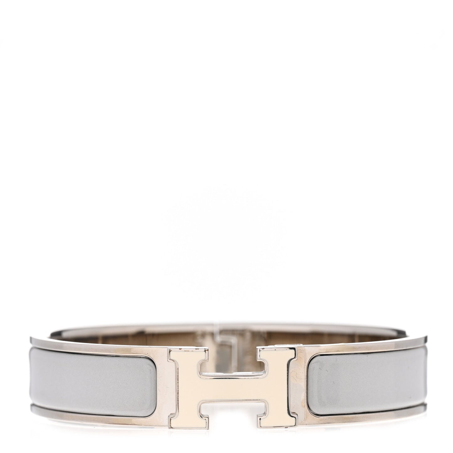 Enamel Narrow Clic Clac H Bracelet Marron Glace