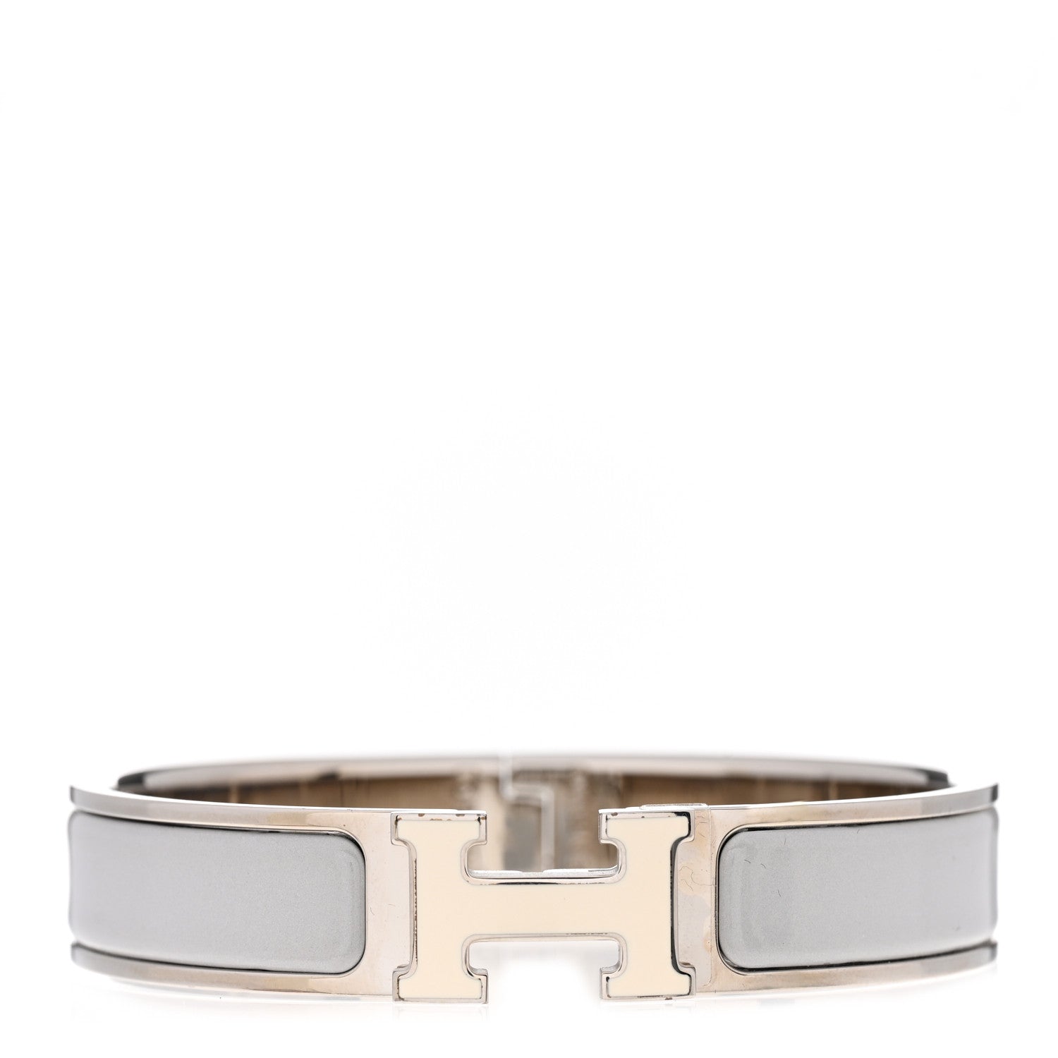 Hermes Enamel Narrow Clic Clac H Bracelet Marron Glace 1 of 6