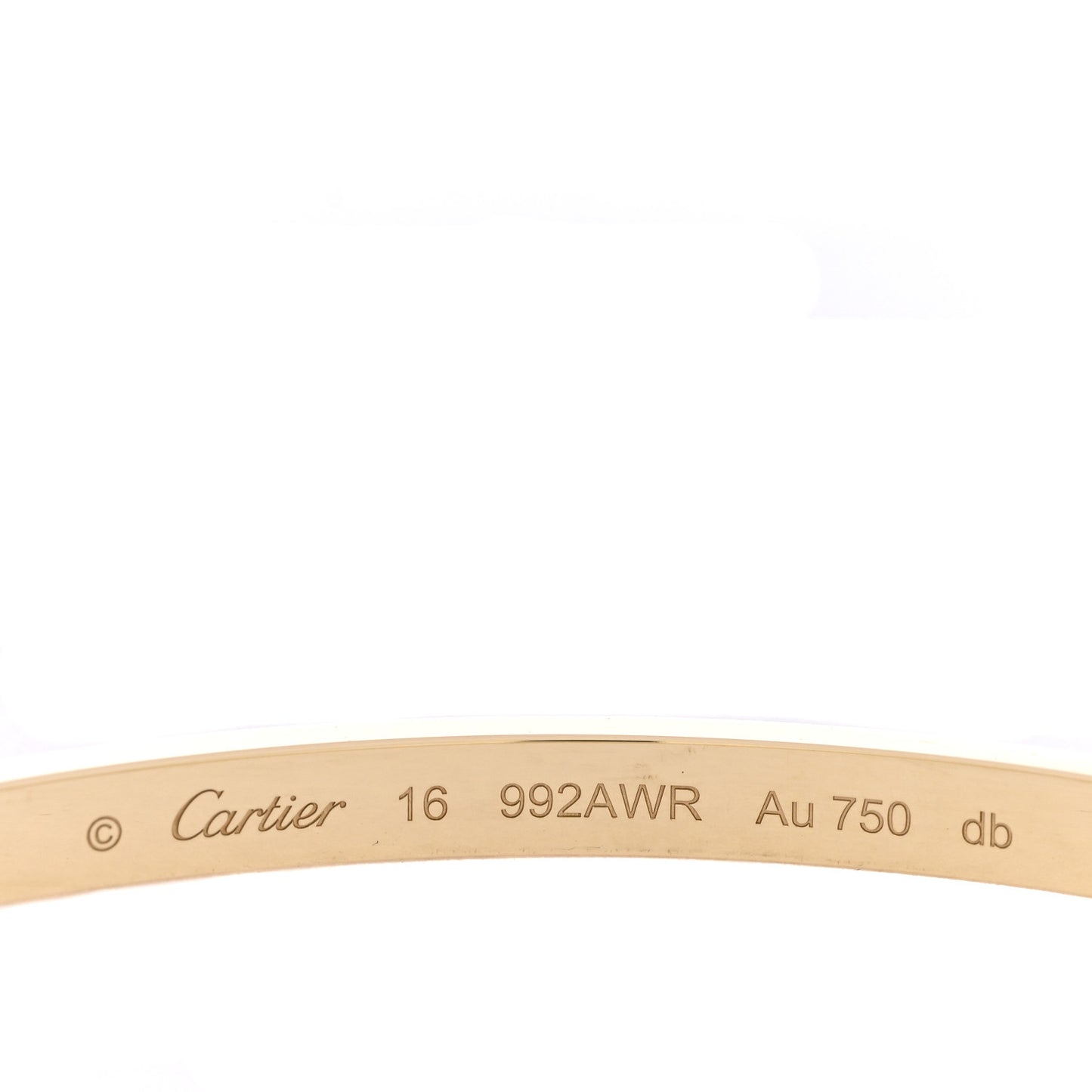 18K Yellow Gold 6 Diamond Small LOVE Bracelet 16