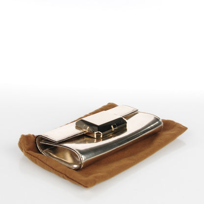 Gucci Metallic Patent Padlock Clutch Gold 4 of 7