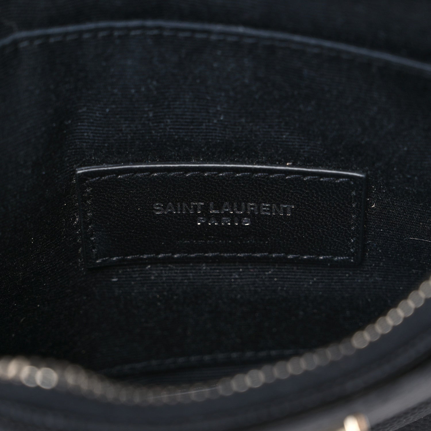 Saint Laurent Grain De Poudre Chevron Monogram Bill Pouch Black 6 of 7