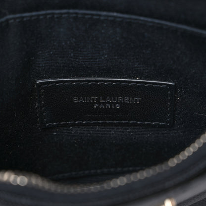 Saint Laurent Grain De Poudre Chevron Monogram Bill Pouch Black 6 of 7