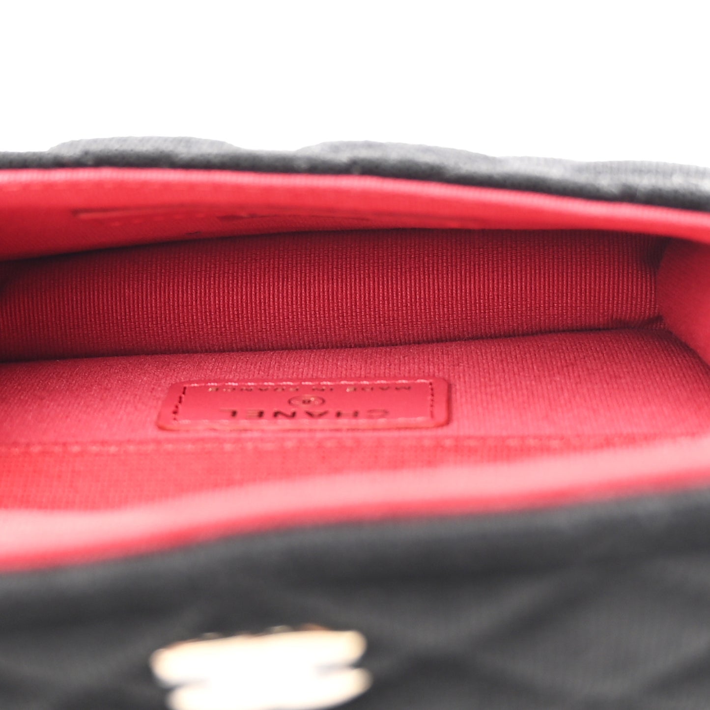 Jersey Quilted Micro Mini Flap Black