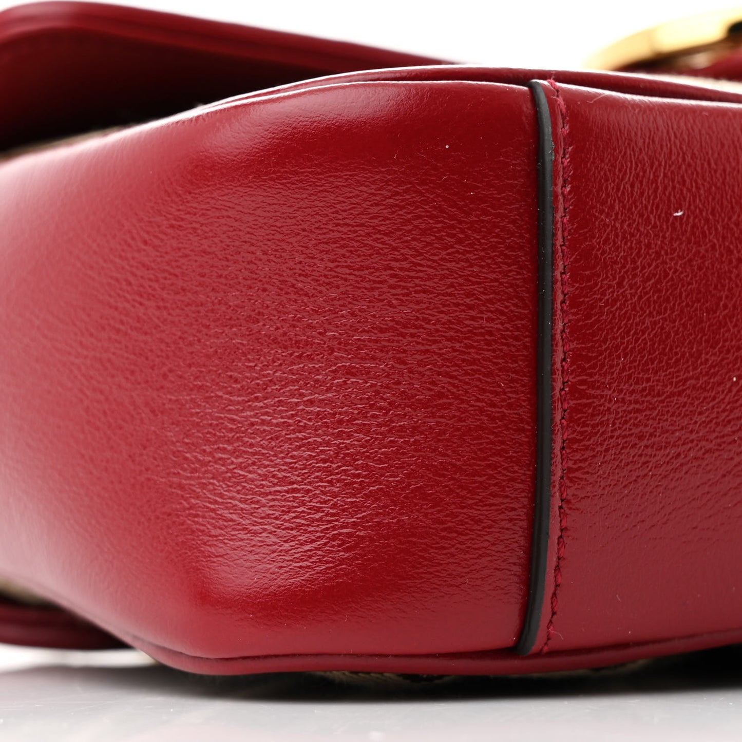 Monogram Azalea Calfskin Matelasse Diagonal Mini GG Marmont Shoulder Bag Beige Ebony New Cherry Red
