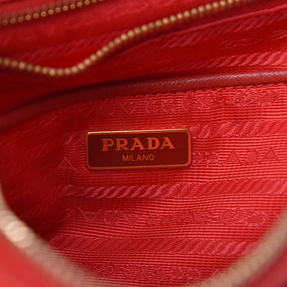 Prada Nylon Vela Saffiano Flat Flap Messenger Bag Red 8 of 12