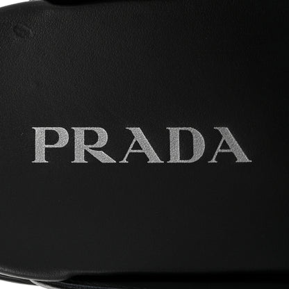 Prada City Calfskin Triangle Mens 20mm Flat Mules 12 Black 7 of 10