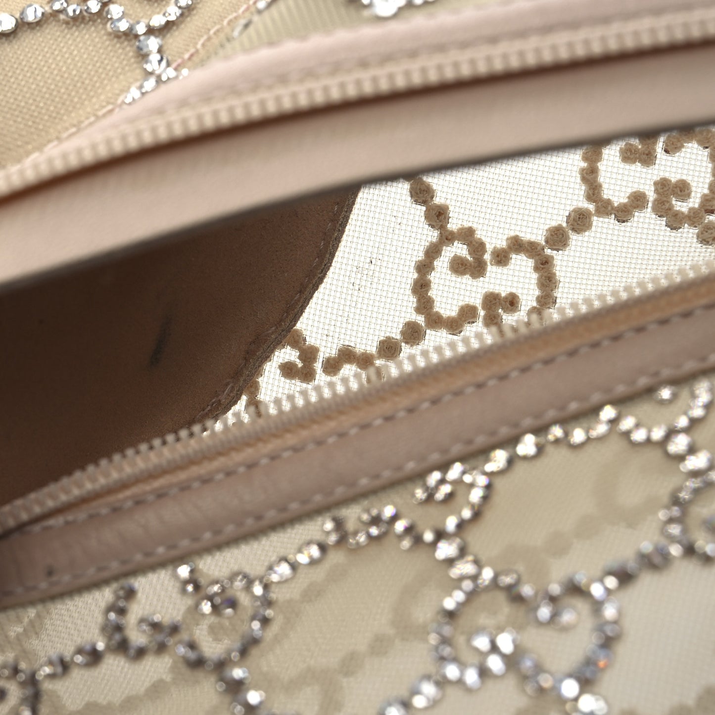 Tela Retino Kid Scamosciato Crystal GG Monogram Square Demi Boot 38.5 Light Powder Skin Rose
