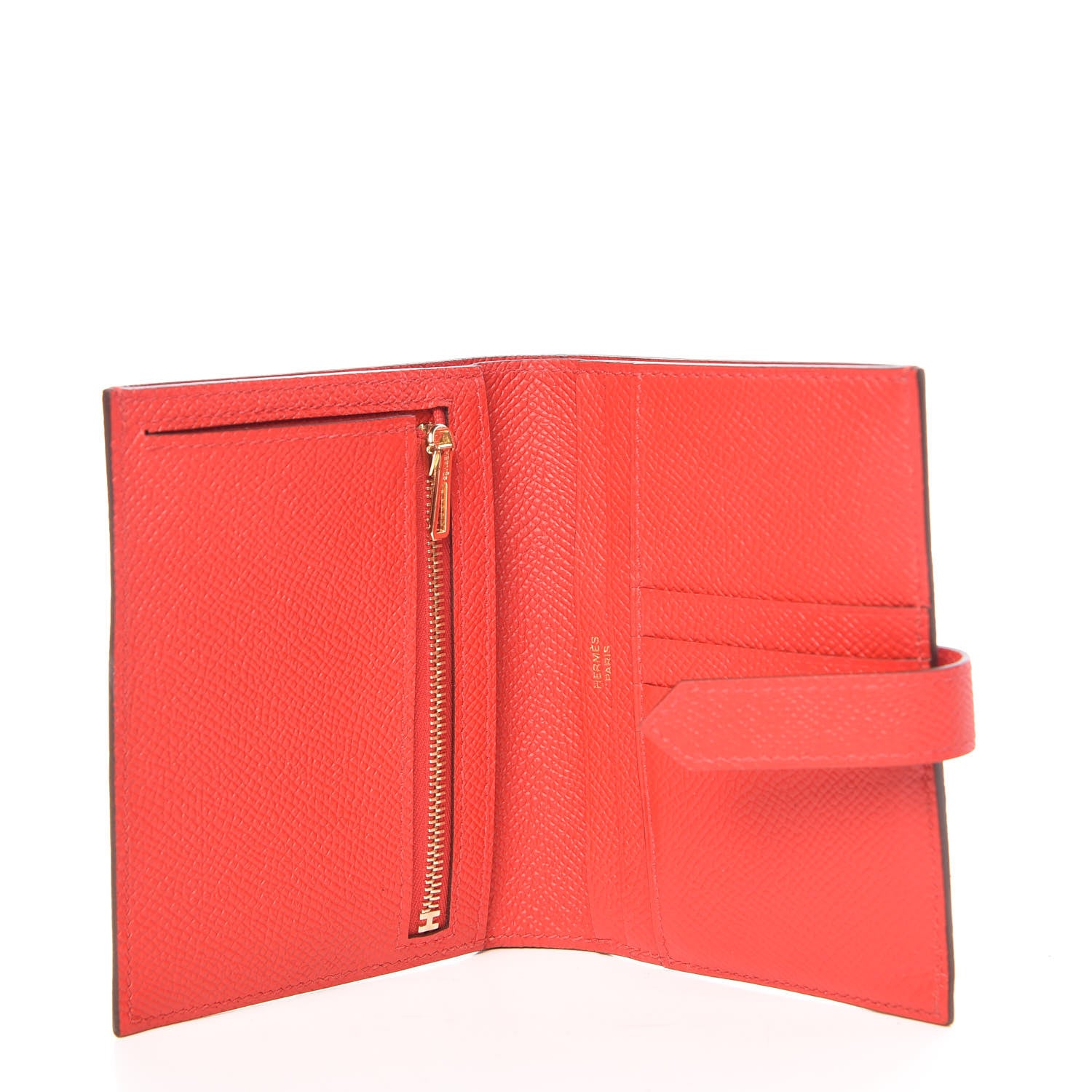 Hermes Epsom Bearn Compact Wallet Rouge Tomate 5 of 8