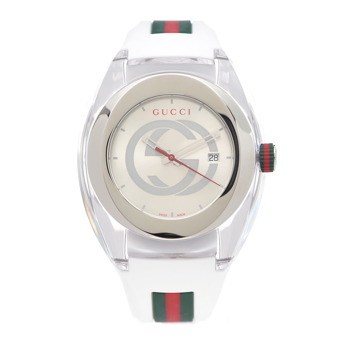 Stainless Steel Rubber 46mm Sync Web Quartz Watch White