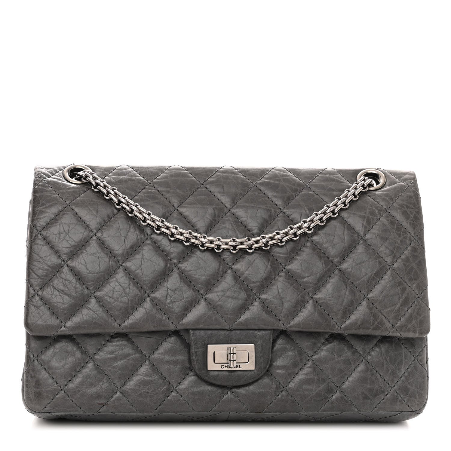 Chanel Aged Calfskin Quilted 50th Anniversary 2.55 Reissue Flap 226 Grey 1 of 11