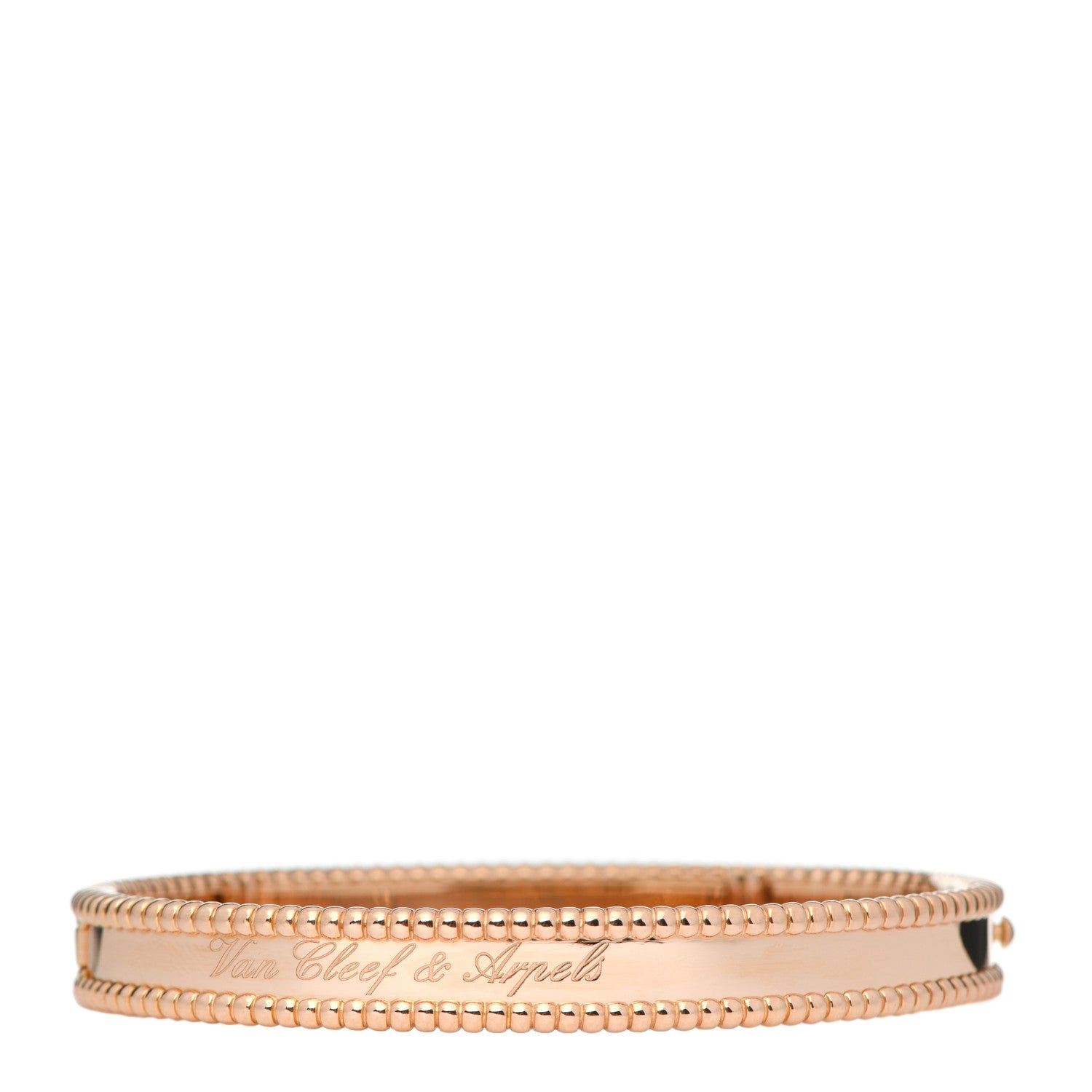 Van Cleef & Arpels 18K Rose Gold Perlee Signature Bangle Bracelet M 3 of 7