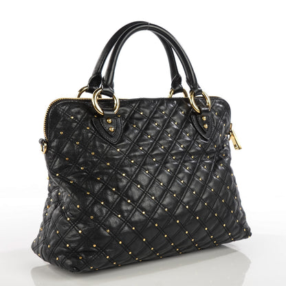 Marc Jacobs Lambskin Quilted Rio Stardust Satchel Black 3 of 9