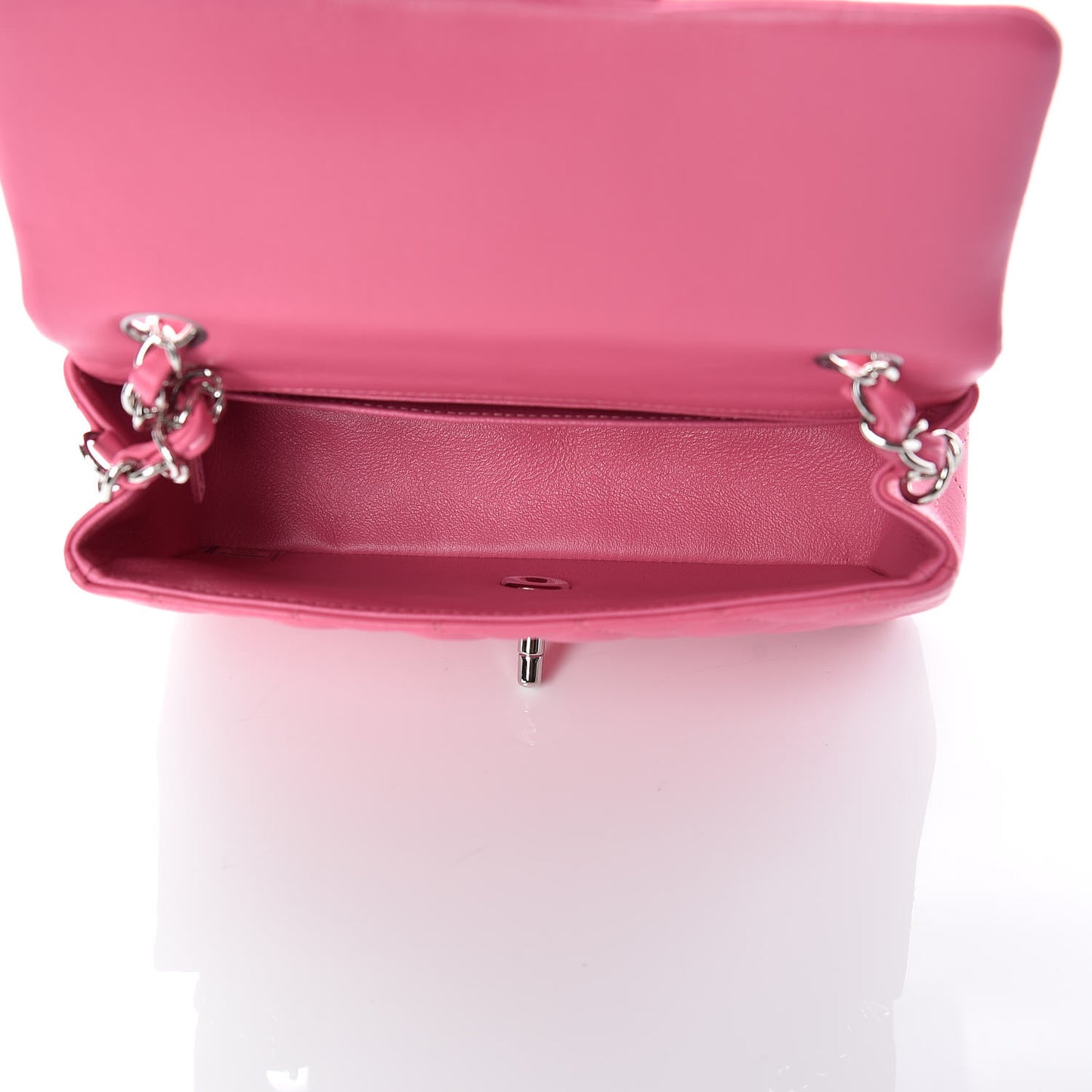 Lambskin Quilted Mini Rectangular Flap Pink
