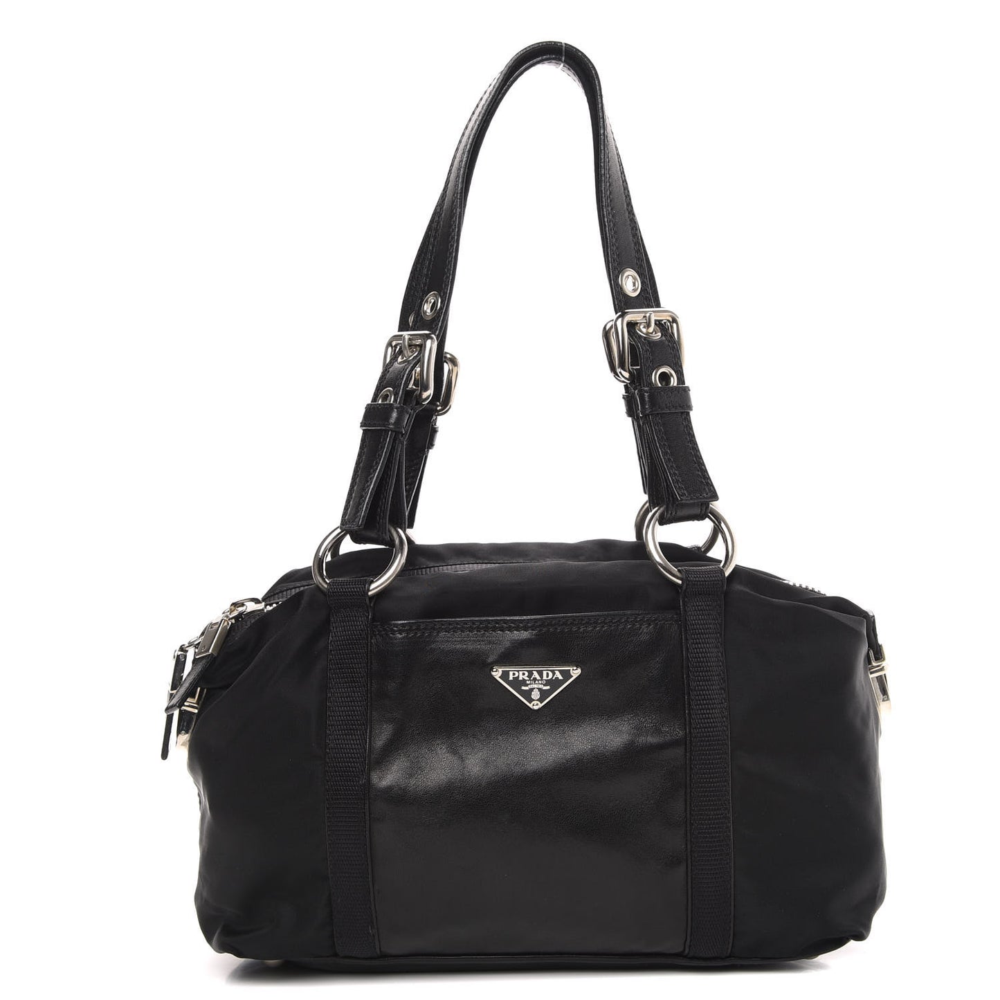 Tessuto Nylon Tape Shoulder Bag Black
