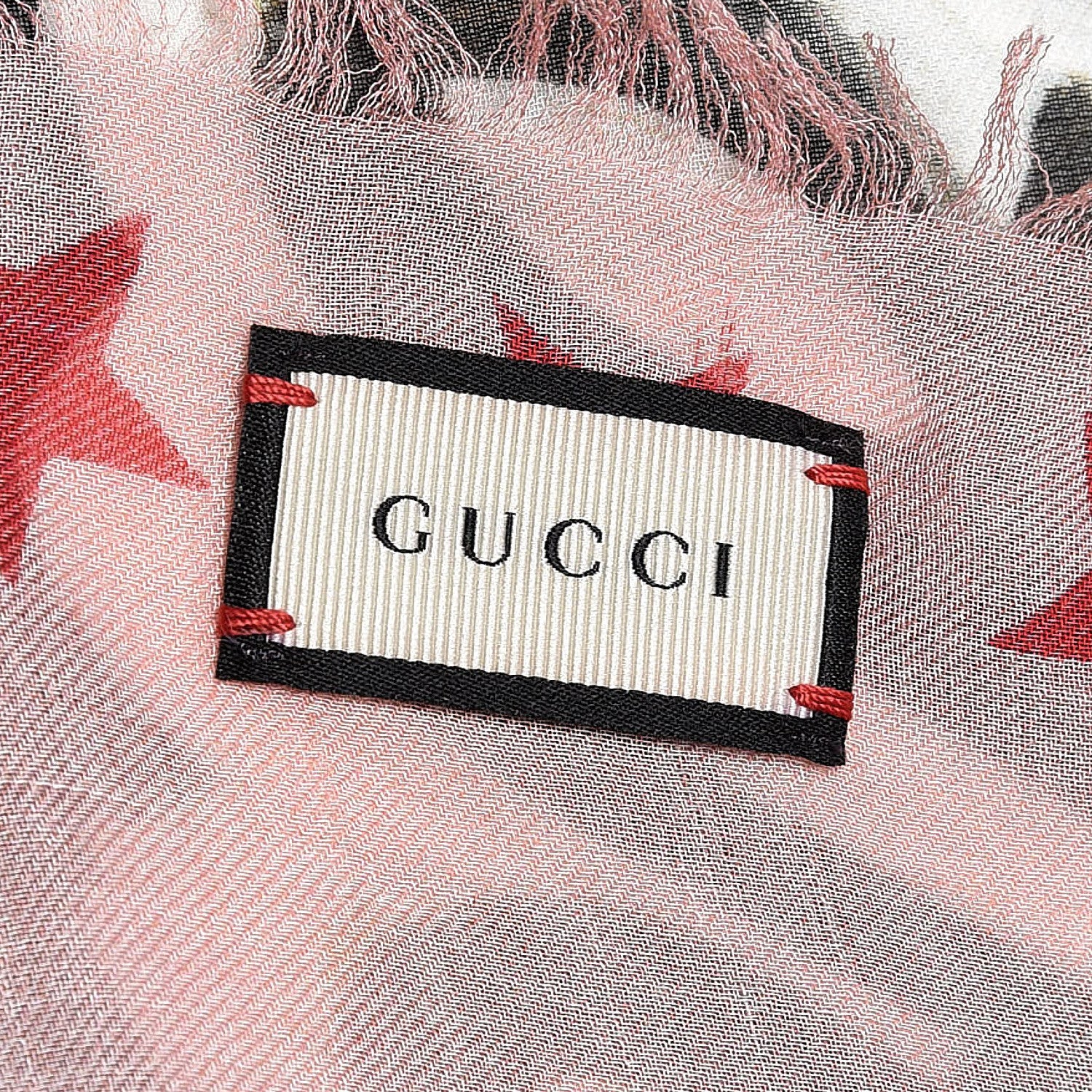 Gucci Modal Silk Cashmere Garden Print Shawl Black 3 of 9