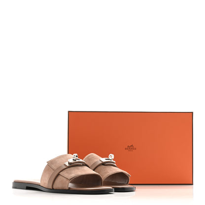 Hermes Suede Goatskin Giulia Sandals 38 Rose Perle 10 of 10