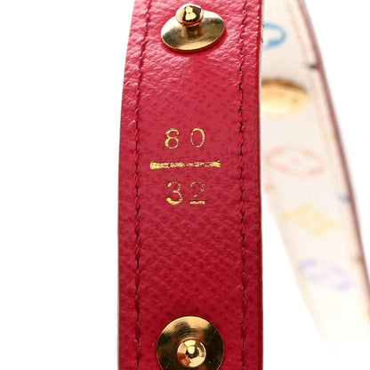 Louis Vuitton Monogram Multicolor Reversible Snap Belt 80 32 White Fuchsia 5 of 6