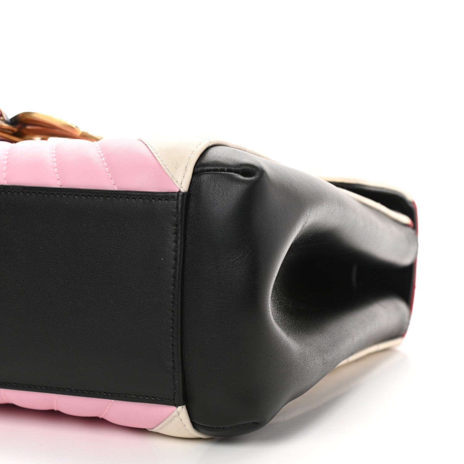 Gucci Calfskin Bamboo Trapuntata Queen Margaret Top Handle Bag Blue Agata Hibiscus Red Mystic White Sugar Pink 10 of 10