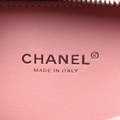 Chanel Caviar Quilted Striped Small CC Filigree Vanity Case Pink White 6 of 10