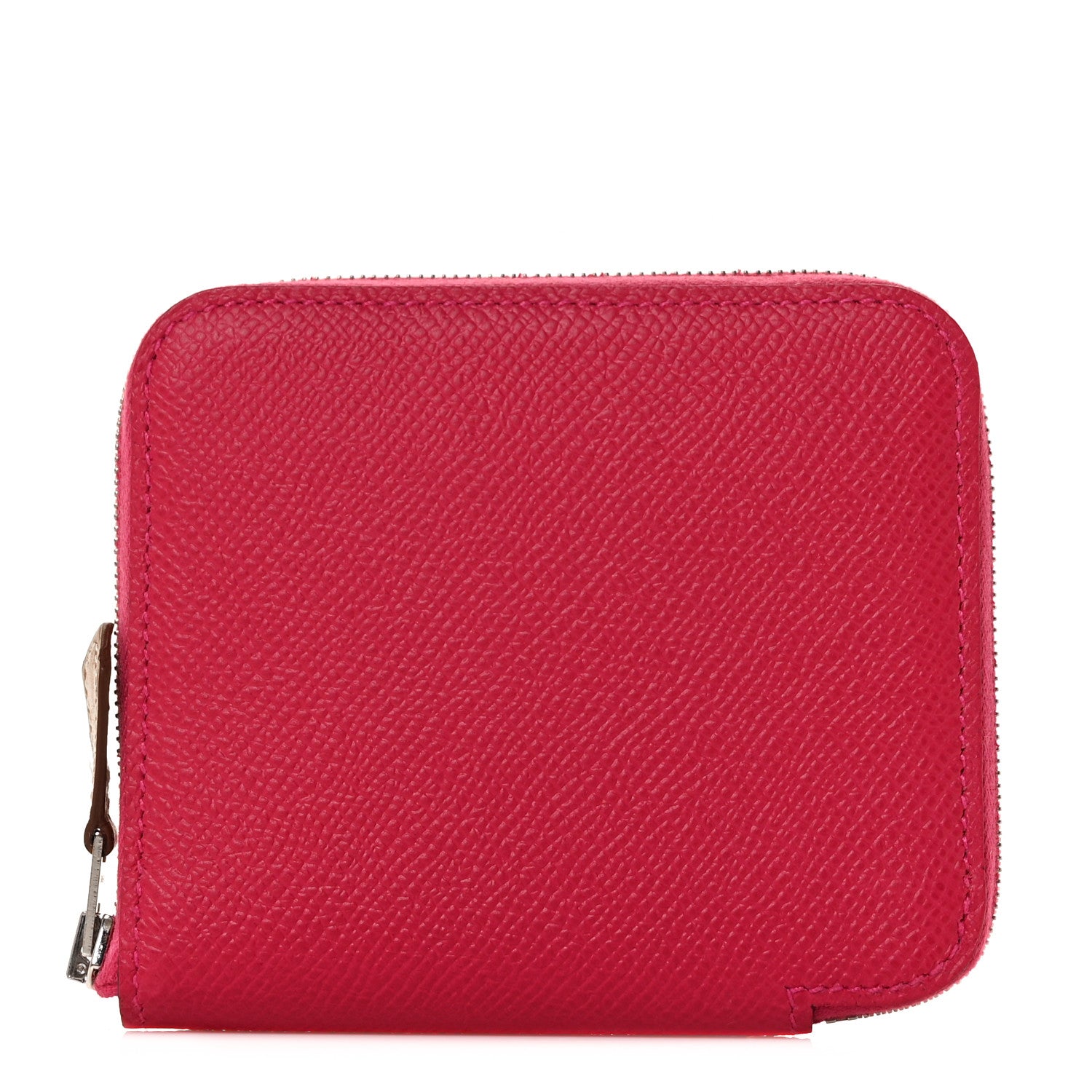 Hermes Epsom Silk'In Compact Wallet Framboise Nata 1 of 8