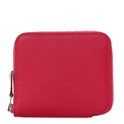 Hermes Epsom Silk'In Compact Wallet Framboise Nata 1 of 8