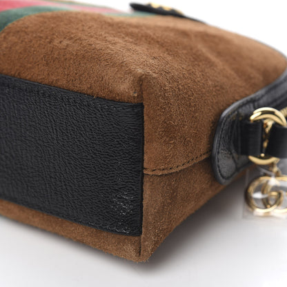 Gucci Suede Patent Web Small Ophidia Dome Shoulder Bag Nocciola Black 8 of 9