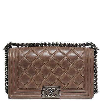 Chanel Calfskin Quilted Double Stitch Medium Boy Flap 1 of 8