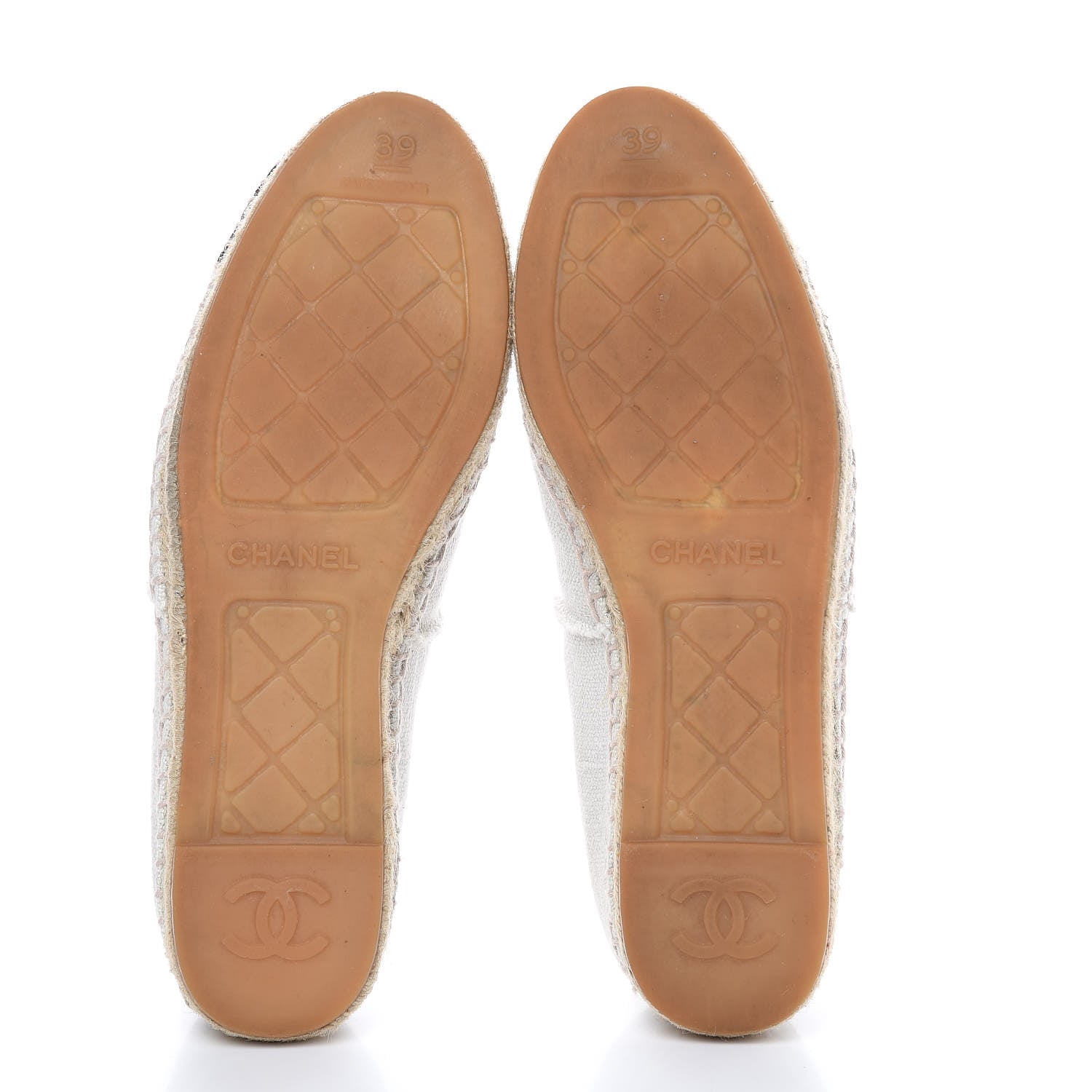 Chanel Linen CC Espadrilles 39 Beige Black 5 of 14