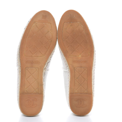 Chanel Linen CC Espadrilles 39 Beige Black 5 of 14