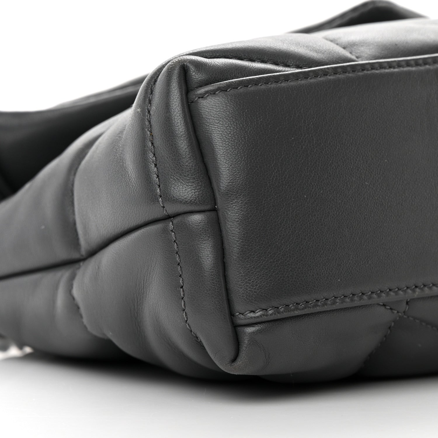 Saint Laurent Lambskin Quilted Mini Loulou Puffer Monogram Chain Satchel Storm 9 of 16