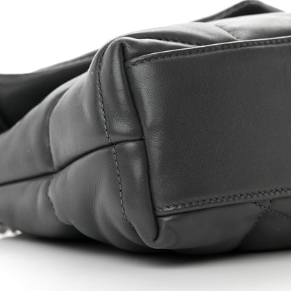 Saint Laurent Lambskin Quilted Mini Loulou Puffer Monogram Chain Satchel Storm 9 of 16